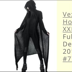 Killstar Sweater cardigan pointed hood